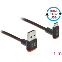 Delock EASY-USB 2.0 Cable Type-A male to EASY-USB Type Micro-B male angled up / down 1 m black