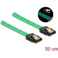 Delock SATA 6 Gb/s Cable UV glow effect green 50 cm