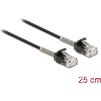 Delock Cable RJ45 plug to RJ45 plug with bend protection Cat.6A 25 cm black
