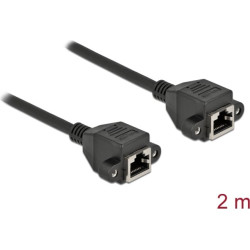 Delock Network Extension Cable S/FTP RJ45 jack to RJ45 jack Cat.6A 2 m black