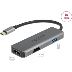 Delock USB Type-C™ Dual HDMI Adapter with 4K 60 Hz and USB Port