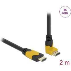 Delock High Speed HDMI cable male straight to male 90° upwards angled 48 Gbps 8K 60 Hz 2 m