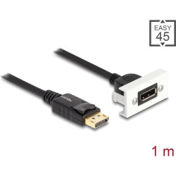 Delock Easy 45 DisplayPort 8K 30 Hz Module with pigtail, 22.5 x 45 mm