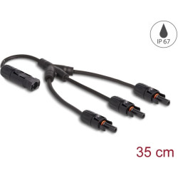 Delock DL4 Solar Splitter Cable 1 x male to 3 x female 35 cm black