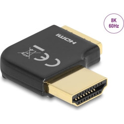 Delock HDMI Adapter male to female 90° right angled 8K 60 Hz metal