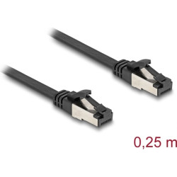 Delock RJ45 Flat Patch Cable plug to plug Cat.8.1 flexible 0.25 m black