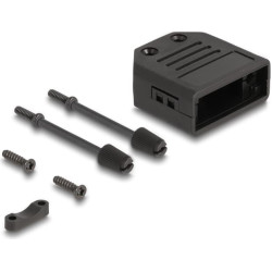 Delock D-Sub Housing for 9 pin male / female plastic housing with strain relief black