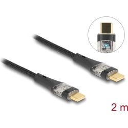 Delock USB 2.0 Data and Fast Charging Cable USB Type-C™ male to male transparent PD 3.0 100 W 2 m