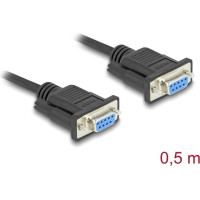 Delock RS-232 Cable Serial D-Sub9 female to female with narrow plug housing 0.5 m