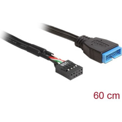 Delock Cable USB 2.0 pin header female > USB 3.0 pin header male 30 cm