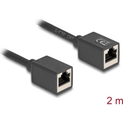 Delock Network Extension Cable Coupler RJ45 jack to RJ45 jack Cat.6A S/FTP 2 m black