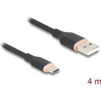 Delock USB 2.0 Cable USB Type-A male to USB Type-C™ male 4 m black Silicone