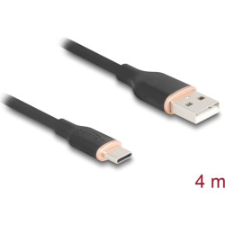 Delock USB 2.0 Cable USB Type-A male to USB Type-C™ male 4 m black Silicone