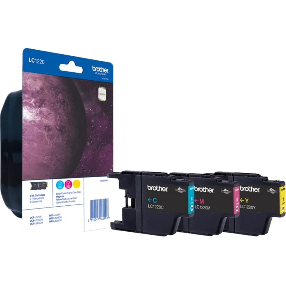 Brother LC1220RBWBPDR tintes kārtridžs 1 pcs Oriģināls Tirkīzzils, Fuksīns, Dzeltens