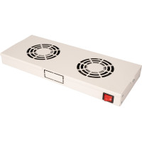 Roline 19" Fan unit with 2 fans, ON/OFF grey