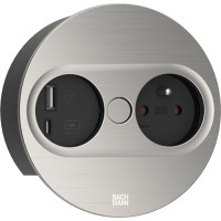 Bachmann TWIST 2 1xUTE 1xUSB A/C 22W 2.0m AEH stainless steel look round