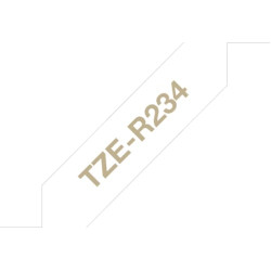 Brother TZE-R234 marķēšanas lenta Zelta krāsa uz balta fona