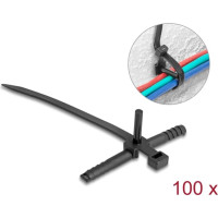 Delock Cable tie with dowel L 150 x W 7.0 mm black 100 pieces