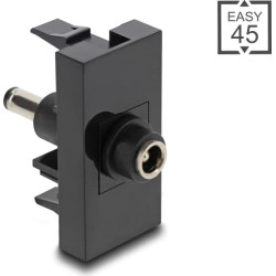 Delock Easy 45 Module DC 5.5 x 2.5 mm female to DC 5.5 x 2.1 mm male black