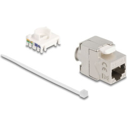 Delock Keystone Module slimline / shortbody RJ45 jack to LSA Cat.6A shielded 180° toolfree