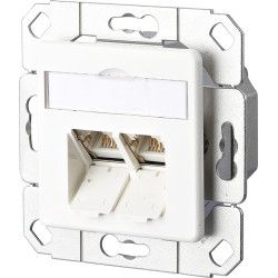 Metz Connect E-DAT C6 2 port flush mounted trunking installation, pure white