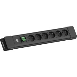 Bachmann CONNECTUS 6xUTE, 1xSchalter 2,0m CEE7/7 Schwarz