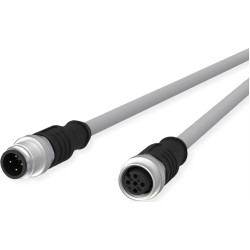 Metz Connect M12 Sensor-/Aktorleitung, A-kodiert, M12 Stecker gerade - M12 Buchse gerade, grau, 5 m
