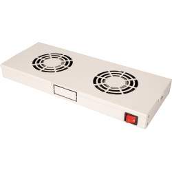 Roline 19" Fan unit with 2 fans, ON/OFF grey