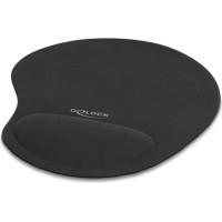 Delock Ergonomic Mouse pad with Gel Wrist Rest black 230 x 202 x 24 mm