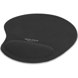 Delock Ergonomic Mouse pad with Gel Wrist Rest black 230 x 202 x 24 mm