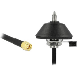Delock Antenna base M6 with connection cable RG-58 C/U 3 m SMA plug black