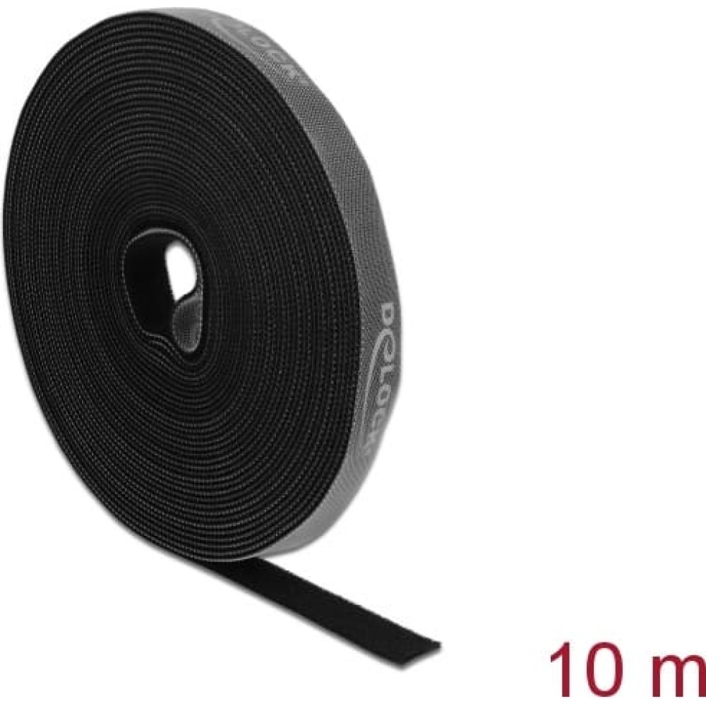 Velcro lenta L10m x W15mm, melna, Delock