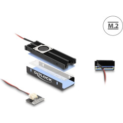 Delock Heat sink with Fan for M.2 SSD 2280 black