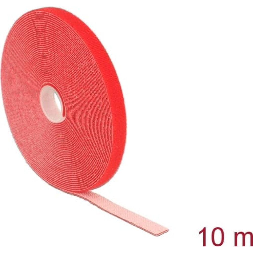 Delock Hook-and-loop tape on roll L 10 m x W 13 mm red