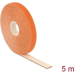 Delock Hook-and-loop tape on roll L 5 m x W 13 mm orange