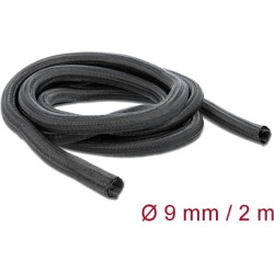 Delock Braided Sleeve self-closing 2 m x 9 mm black