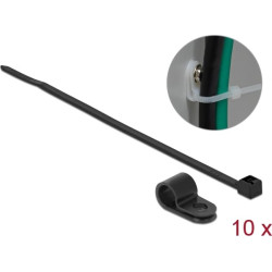 Delock Mounting Clamp 9.5 mm with Cable Tie L 200 x W 4.8 mm black