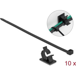 Delock Cable Clamp 41 x 25 mm with Cable Tie L 250 x W 7.2 mm black