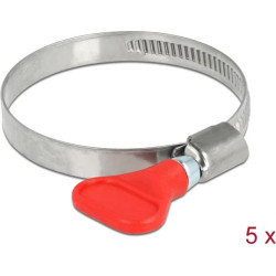 Delock Butterfly Hose Clamp stainless steel 400 SS 40 - 60 mm 5 pieces red
