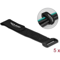 Delock Hook-and-loop cable tie with loop L 190 x W 25 mm black 5 pieces