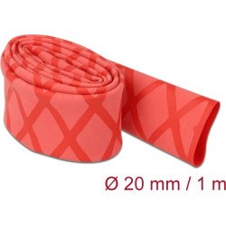 Delock Heat Shrink Tube X-pattern non-slip 1 m x 20 mm red