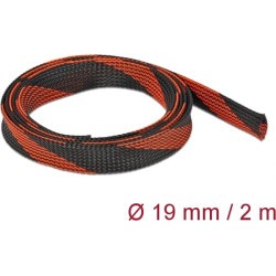 Delock Braided Sleeve stretchable 2 m x 19 mm black-red