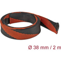 Delock Braided Sleeve stretchable 2 m x 38 mm black-red