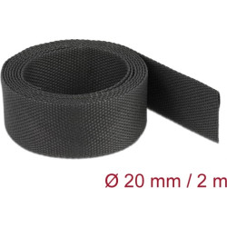 Delock Fabric heat shrink tube 2 m x 20 mm shrinkage ratio 2:1 black