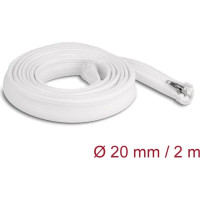 Delock Braided Sleeve with zip fastener heat-resistant 2 m x 20 mm white