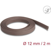 Delock Braided Sleeve rodent resistant stretchable 2 m x 12 mm brown