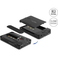 Delock USB Type-C™ Enclosure for 1 x M.2 NVMe SSD + 1 x 2.5″ SATA SSD / HDD with Clone Function