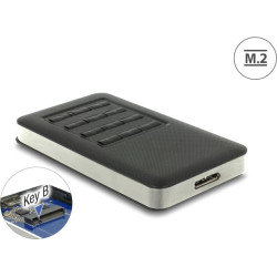Delock External Enclosure M.2 Key B 42 mm SSD > USB 3.0 Type Micro-B female with encryption function