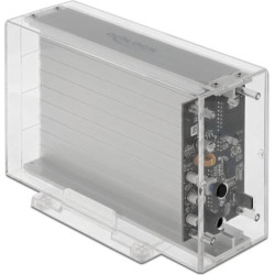 Delock External Dual Enclosure for 2 x 3.5″ SATA HDD with USB Type-C™ female transparent - tool free