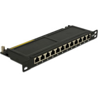 Delock 10″ Patch Panel 12 Port Cat.6A 0.5 U black